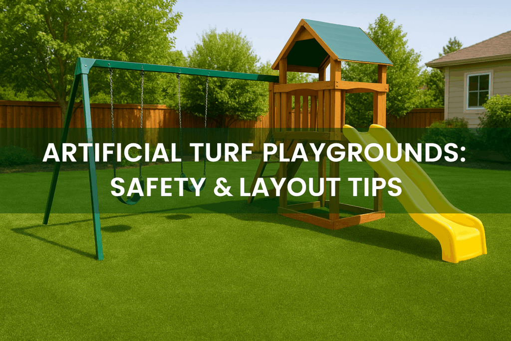 Design a safe home playground with artificial turf—learn impact zones, base prep, drainage, and maintenance for year-round fun.